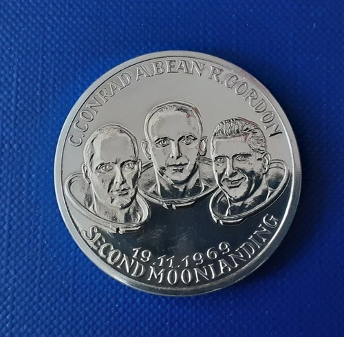 1969 Conrad, Bean, Gordon Silver Medal Apollo 12 15 grams .999 Silver Proof