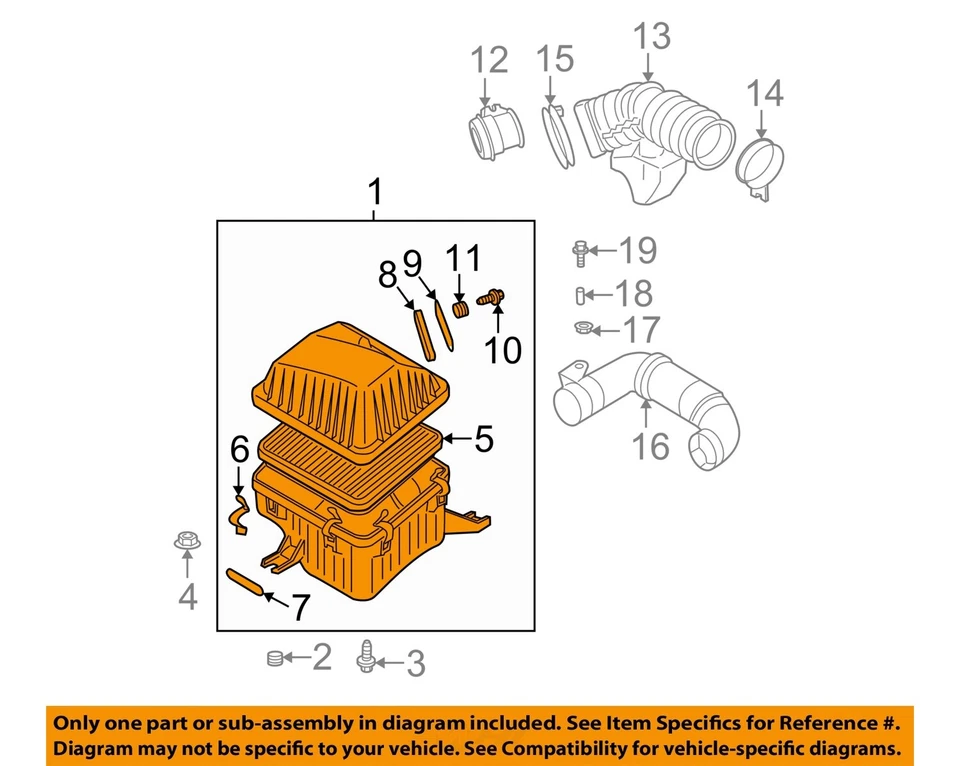 Conjunto de filtro de aire usado se adapta a: Kia Sorento 2004 3,5 L montaje grado A Foto 3 de 4