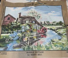 Needlepoint Tapestry Canvas Lot 1994 Pegasus Murrle Cottage Marty Bell Etc