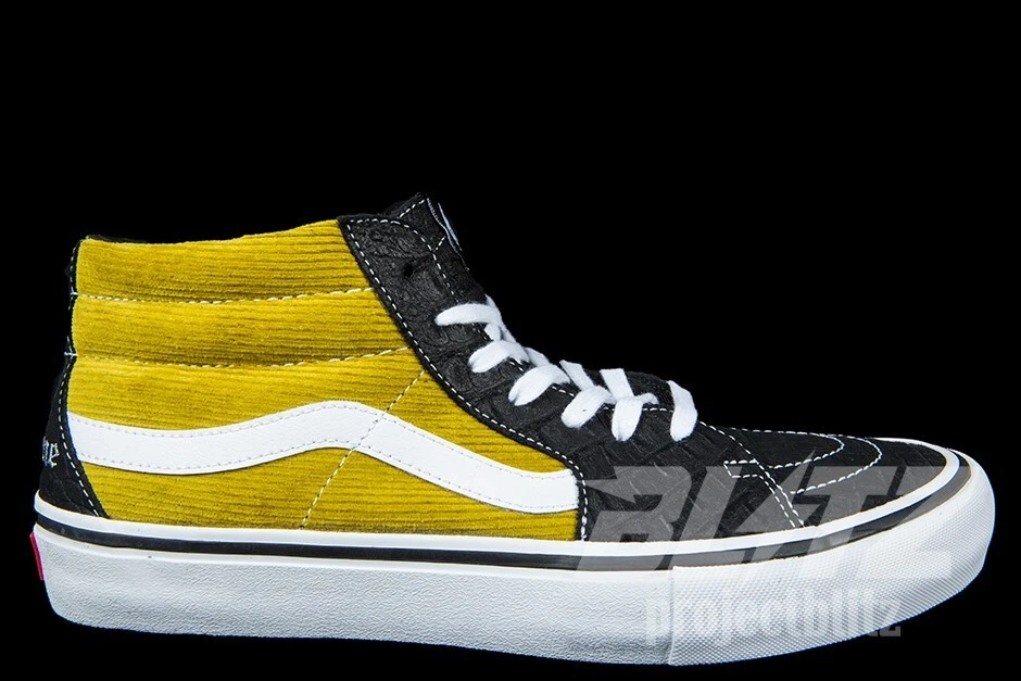 SS18 Vans Supreme Sk8 Mid Croc velours côtelé noir moutarde taille 13 2018
