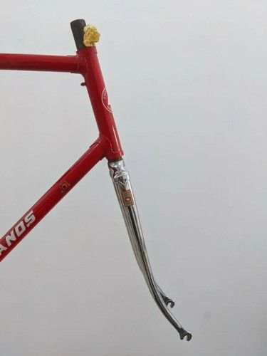 Vintage Steel Frameset Frame BRANDS Columbus TSX (lighter than SLX) RED 60cm CTC - Picture 3 of 7