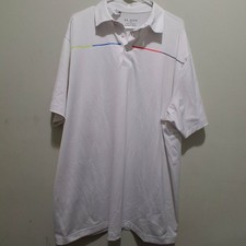 Under Armour White Heatgear Loose Fit Polo Shirt Mens 2XL Golf Athletic Casual
