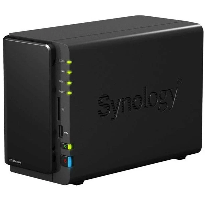 Synology DS214play 2-Bay NAS Intel Atom Full-HD 1080p Transcoding Medienserver
