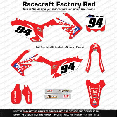 #ad #ad Graphics Kit for Honda CRF450R CRF 450R 2005 2007 Racecraft Factory Red $129.99
