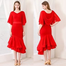 Adult Modern Dance Waltz Tango Maxi Dress Ballroom Performance Costume Dress