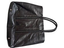 Falor Genuine Leather Black Tote Ba