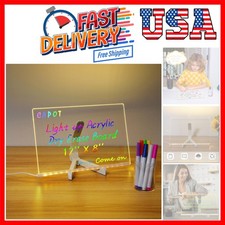 Acrylic Dry Erase Board with Light 11.8 X 7.9 Clear Light up Dry Erase Board...