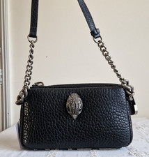 Image of Kurt Geiger Leather Pebbled Kensington Cross Body Black Bag RRP £239 BNWT