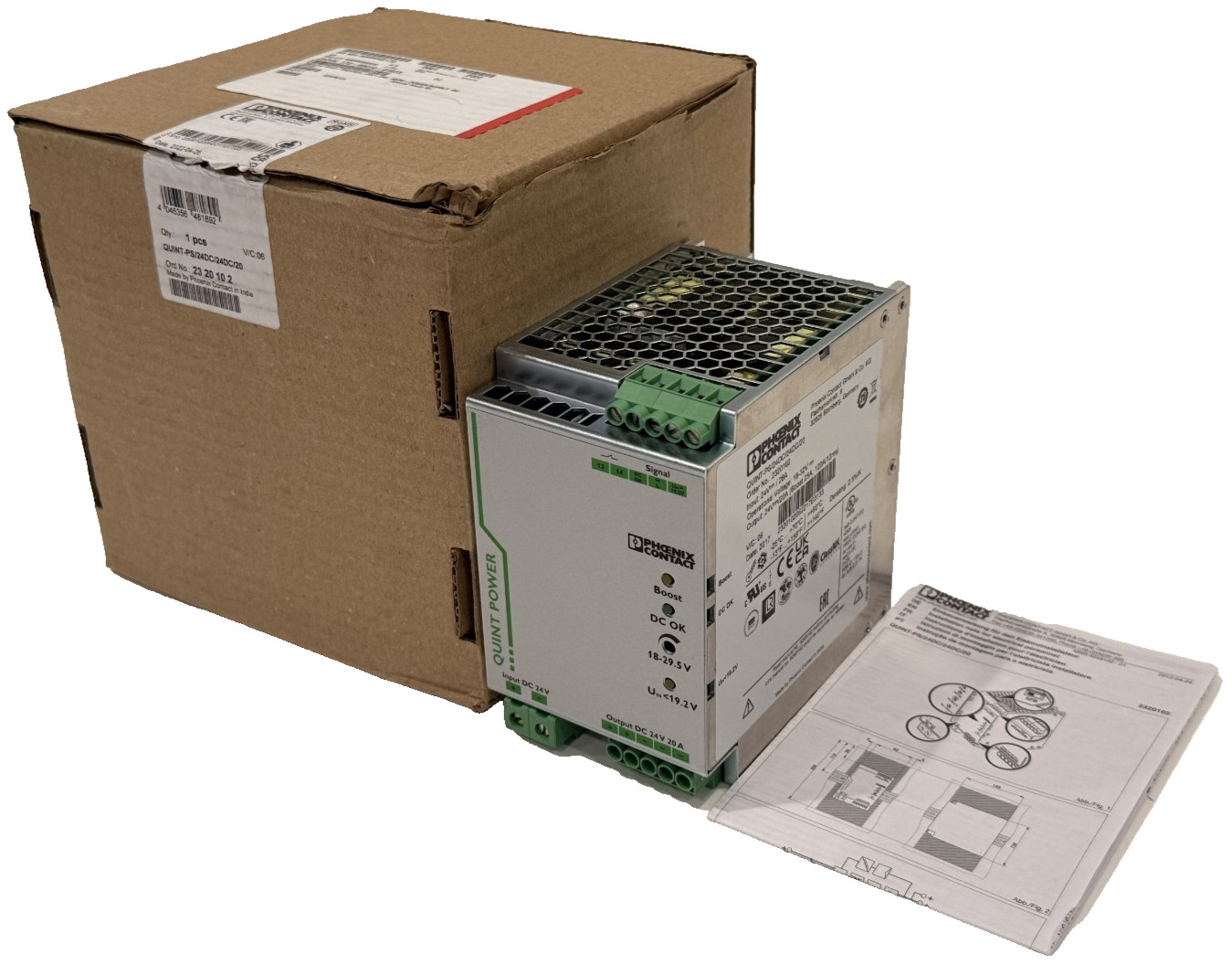 NEW PHOENIX CONTACT QUINT-PS/24DC/24DC/20 POWER SUPPLY 480W QUINTPS24DC24DC20