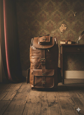 Bag Goat Leather Backpack Laptop Brown Genuine Travel Men New