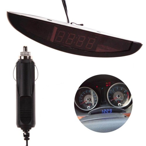 Monitor Temperatura Auto Orologio Digitale LED Per Auto 12V Con Termometro E Voltmetro - 3 In 1, Monitoraggio Temperatura E Tensione Voltmetro 12V