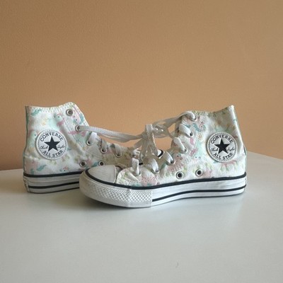 Converse All Star Girls High Top Unicorn Print Canvas Sneakers
