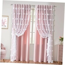 Pink Curtains for Girls Bedroom Nursery 52"W x 84"L Pack of 2 Blush Pink