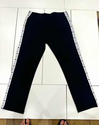 Kappa Men s Black Track Pants XL Side Stripe Logo Elastic Waist Drawstring