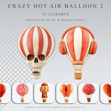 Crazy Heißluftballon 2 Clipart - 27er Set sk...