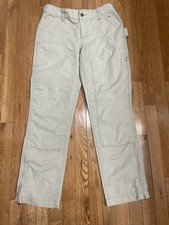 Carhartt womens original fit tan Double knee zipper Legs comfort waist. Size 6