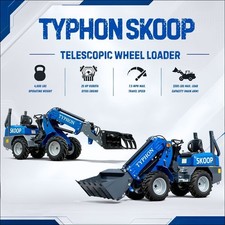 TYPHON SKOOP Wheel Loader USA 25HP Kubota 1Ton Load w Bucket & Grapple Included