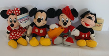 Disney Mickey and Minnie Mouse Lot of 4 Plush Bean Bag 9 Inch Toy Pre-Owned