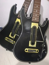2 Guitar Hero Live Power Wireless Guitars Xbox 360 PS3 Black Gold No Dongle