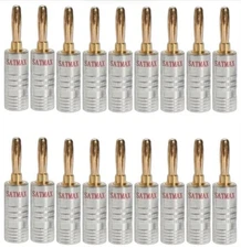 20 pcs Audio Screw Banana Plug 24K Gold Plated Speaker Wire Jack Connector RED