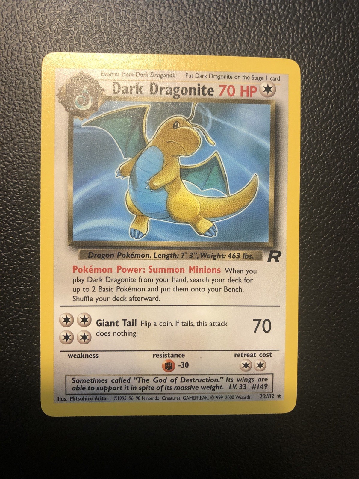 Dark Dragonite 22/82 Team Rocket Rare Pokémon TCG Mint/nm Non Holo