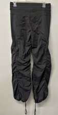 Lululemon Dance Studio Pant Gray Pinstripe Ruched Joggers Womens Size 6 Active