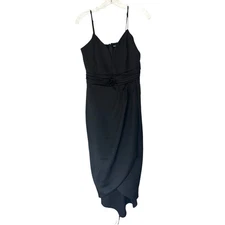 New with Tags Express V-Neck Black Tie Affair Tulip Midi Dress Size Small