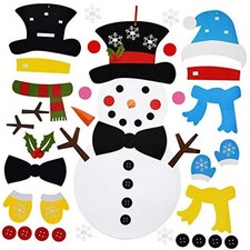 DIY Felt Christmas with 38 Pcs Detachable Ornaments, Xmas Gifts for Snowman