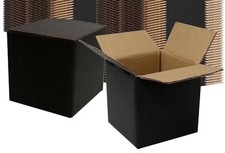20 Piece Black Corrugated Cardboard Shipping Boxes 4  Lx4  Wx4  H NEW