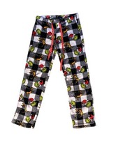 Dr. Seuss Grinch Pajama Pants Unisex Medium Gray Fleece Christmas Lounge