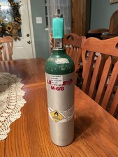 Portable Oxygen Cylinders Lot of 5 Green and Silver Medical Tanks Lightweight