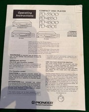 PD-5500 PD-4550 PD-4500 PD-4501 Pioneer Manual 