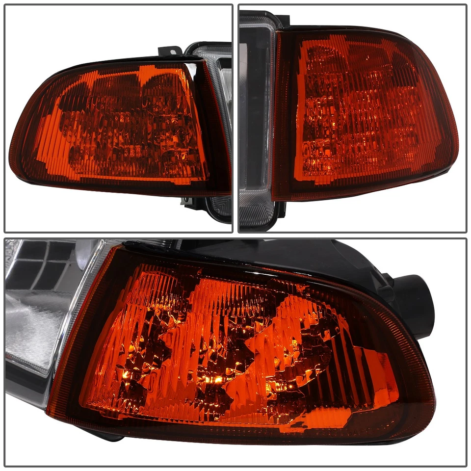 [SEÑAL DE GIRO LED]PARA 92-95 HONDA CIVIC FAROS ESQUINEROS CROMADOS Foto 4 de 4