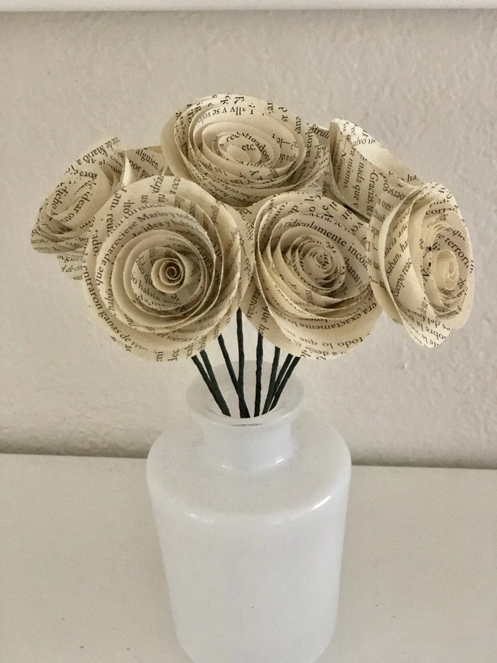 Páginas de libro/libro flores/ramo/amantes de los libros/regalo de alfabetización Foto 4 de 4