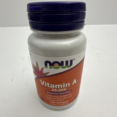NOW Supplements, Vitamin A 25,000 IU, Essential Nutrition,100 Softgels - BB 8/29