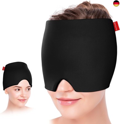 Comfytemp Migräne Maske Gel Kühlmaske, Dehnbare Kühlpads Headache Relief Hat, Ka