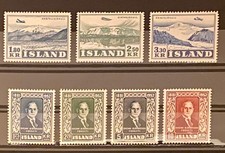 Michel 278 - 284 Islandia 1952 czysty