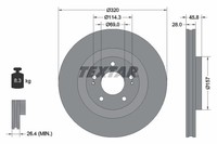 2Er Set Bremsscheiben Textar 92306503 Mitsubishi 4615A230