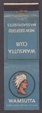 Wamsutta Club New Bedford MA matchcover