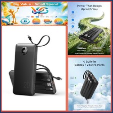 20000mAh Portable Charger Power Bank with 4 Built-In Cables 22.5W Fast Charge
