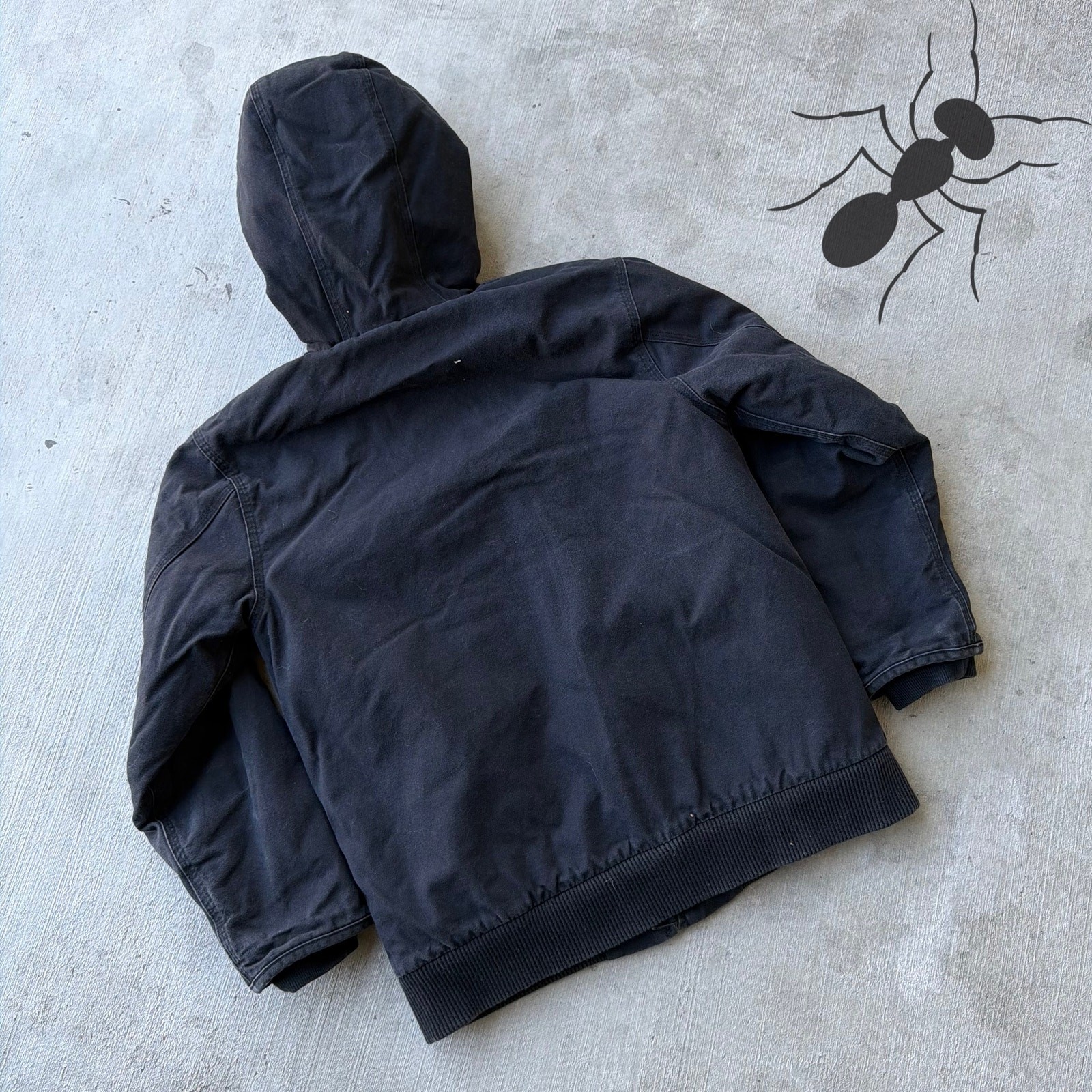 Carhartt YOUTH black hooded work wear jacket thumbnail 6