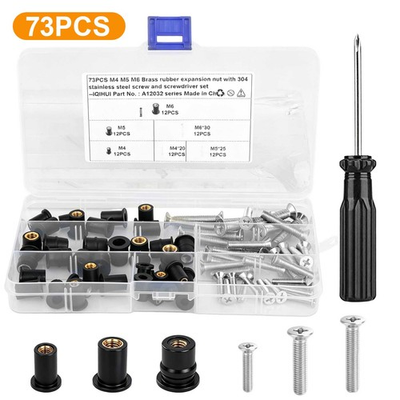 #ad M4 M5 M6 Rubber Well Nut Kit w Stainless Steel Screws for Boat Motorcycle Canoe $17.83