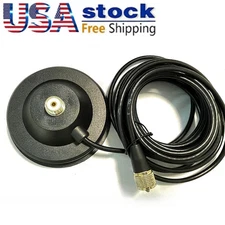SO239 Magnet Mount Base With Mini-UHF Plug & 5M RG-58 Cable Mobile Radio