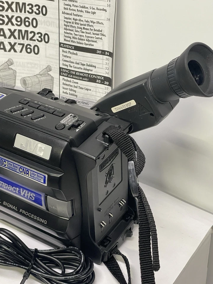 JVC GR-AX760U VHSC Camcorder Video Transfer w/Power Supply Manual VHS-C TESTED! - Image 4 of 4