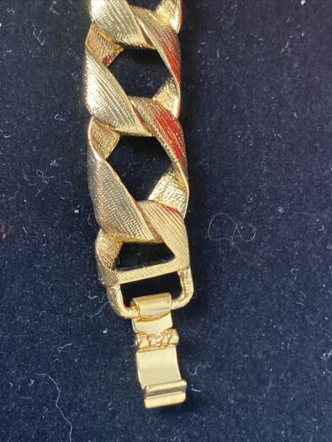 KJL Kenneth Lane Vintage quadratisches goldfarbenes Gliederarmband 8 Zoll - Bild 3 von 6