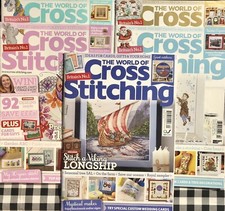 Lot of 5 The World of Cross Stitching Magazines With Some Free Gifts