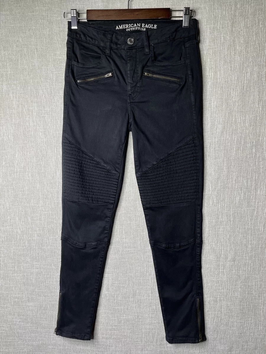 American Eagle Womens Jeans 4 Black Super Super Stretch X Hi Rise