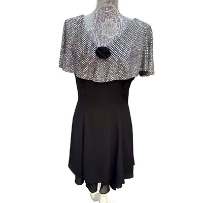 Vintage Molly Malloy Women's 10 Sequined Sparkly Black Cocktail