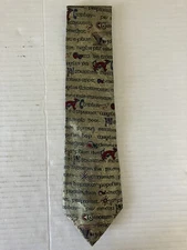 Patrick Francis Men's Necktie Tie Silk Words Symbols Woven Made in Ireland 58"