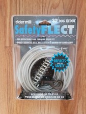 Dog Tie Out Cable 30Ft, Heavy Duty Long Dog Leash Chew Proof, Reflective Dog Run